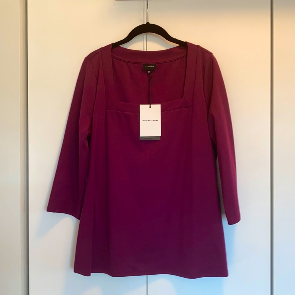 Deep purple square neck top